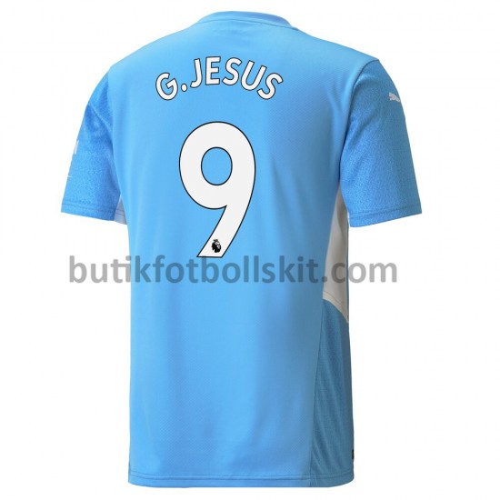 Manchester City Gabriel Jesus 9 Hemma Matchtröja 2021/22 Kortärmad