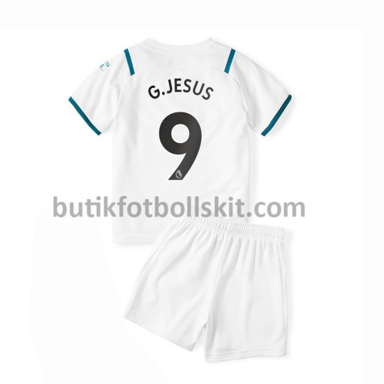 Manchester City Gabriel Jesus 9 Barn Borta Matchtröja 2021/22 Kortärmad