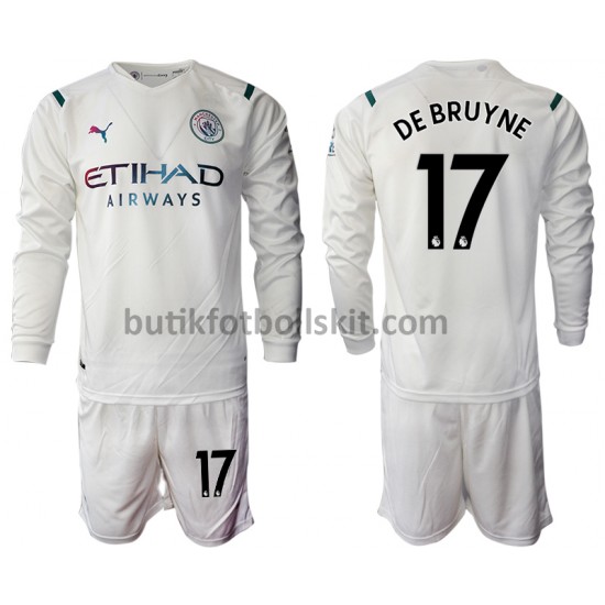 Manchester City Kevin De Bruyne 17 Barn Borta Matchtröja 2021/22 Långärmad