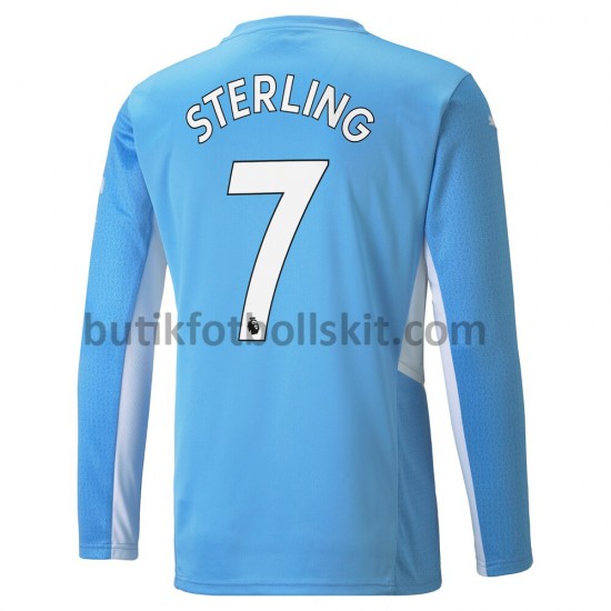 Manchester City Raheem Sterling 7 Hemma Matchtröja 2021/22 Långärmad
