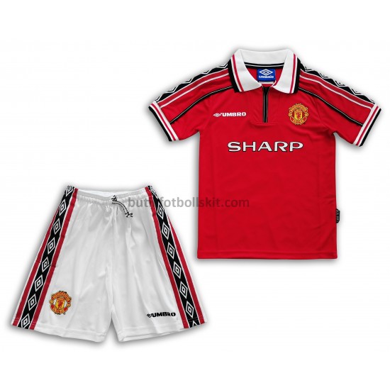 Manchester United Retro Barn-Hemma Matchtröja 1998-1999 Kortärmad