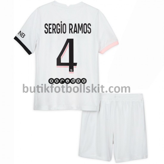 Paris Saint-Germain Sergio Ramos 4 Barn Borta Matchtröja 2021/22 Kortärmad