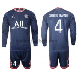 Paris Saint-Germain Sergio Ramos 4 Barn Hemma Matchtröja 2021/22 Långärmad