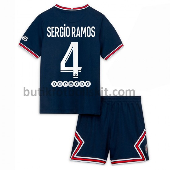 Paris Saint-Germain Sergio Ramos 4 Barn Hemma Matchtröja 2021/22 Kortärmad
