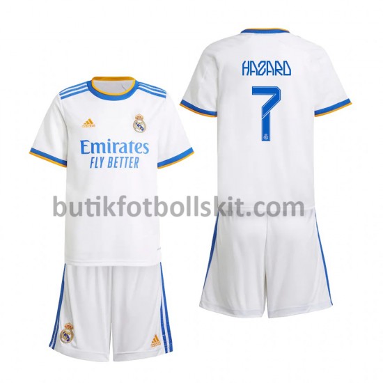 Real Madrid Eden Hazard 7 Barn Hemma Matchtröja 2021/22 Kortärmad