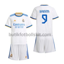 Real Madrid Karim Benzema 9 Barn Hemma Matchtröja 2021/22 Kortärmad