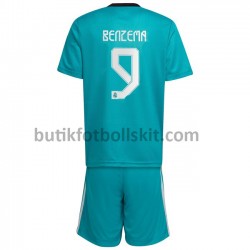 Real Madrid Karim Benzema 9 Barn Tredje Matchtröja 2021/22 Kortärmad