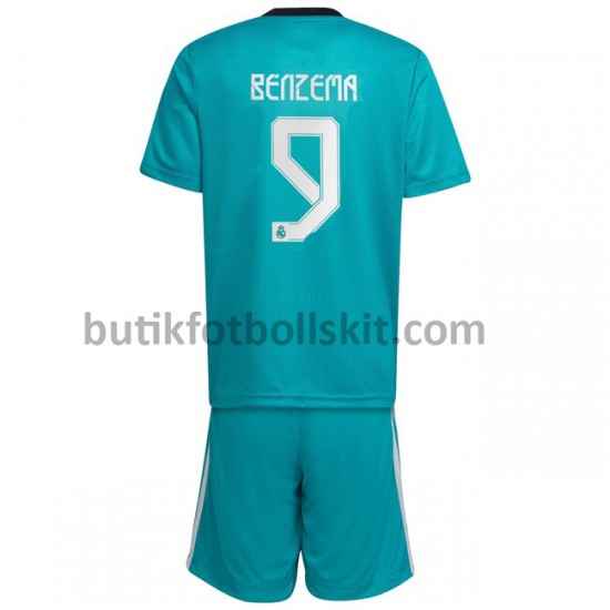 Real Madrid Karim Benzema 9 Barn Tredje Matchtröja 2021/22 Kortärmad