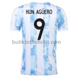 Argentina Kun Agüero 9 Hemma Matchtröja 2021 Kortärmad