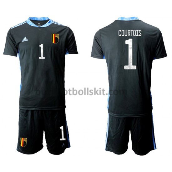 Belgien Målvakt Thibaut Courtois 1 Barn Hemma Matchtröja EM 2020 Kortärmad