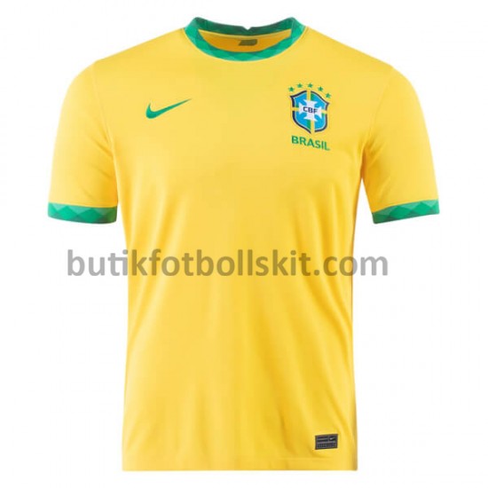 Brasilien Hemma Matchtröja 2020-2021 Kortärmad