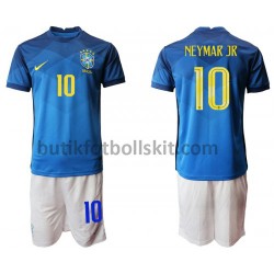 Brasilien Neymar JR 10 Barn Borta Matchtröja 2020-2021 Kortärmad