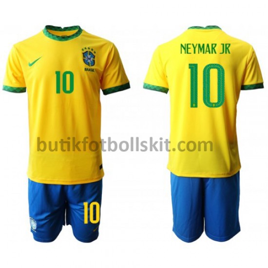 Brasilien Neymar JR 10 Barn Hemma Matchtröja 2020-2021 Kortärmad