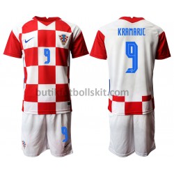 Kroatien Andrej Kramaric 9 Barn Hemma Matchtröja EM 2020 Kortärmad