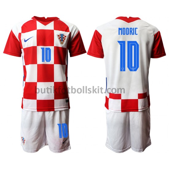 Kroatien Luka Modrić 10 Barn Hemma Matchtröja EM 2020 Kortärmad