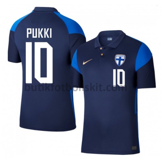 Finland Teemu Pukki 10 Borta Matchtröja EM 2020 Kortärmad