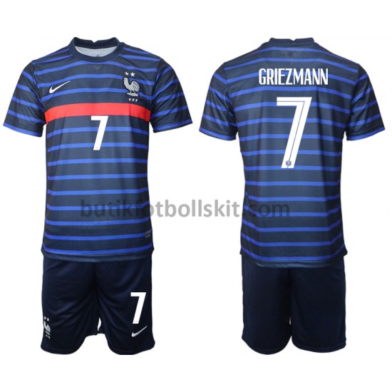 Frankrike Antoine Griezmann 7 Barn Hemma Matchtröja EM 2020 Kortärmad