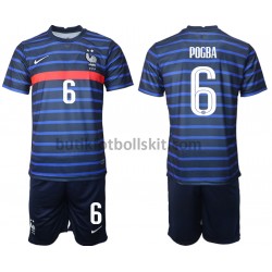Frankrike Paul Pogba 6 Barn Hemma Matchtröja EM 2020 Kortärmad