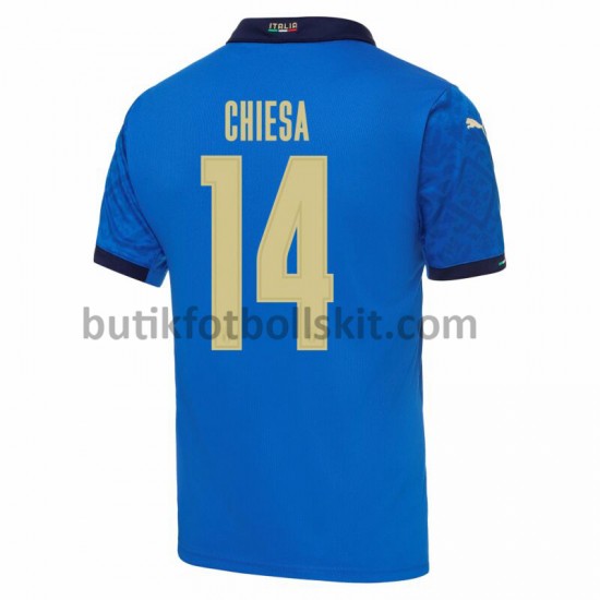Italien Federico Chiesa 14 Hemma Matchtröja EM 2020 Kortärmad