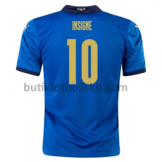 Italien Insigne 10 Hemma Matchtröja EM 2020 Kortärmad