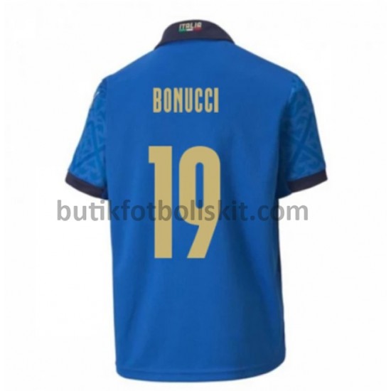 Italien Leonardo Bonucci 19 Hemma Matchtröja EM 2020 Kortärmad