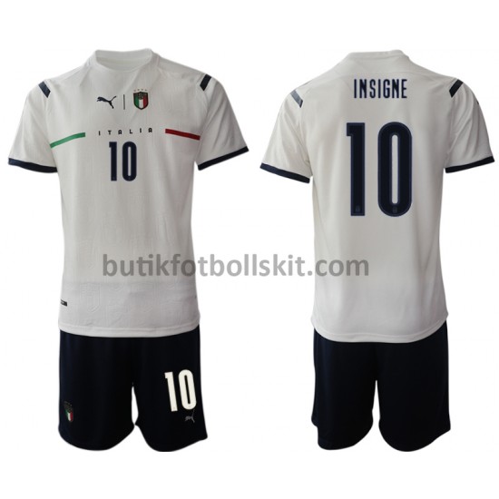 Italien Lorenzo Insigne 10 Barn Borta Matchtröja 2021/22 Kortärmad