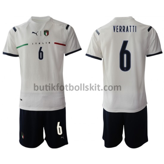 Italien Marco Verratti 6 Barn Borta Matchtröja 2021/22 Kortärmad