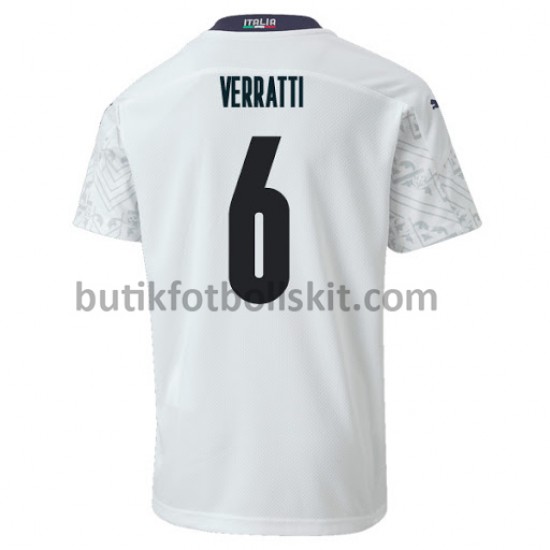 Italien VERRATTI 6 Borta Matchtröja EM 2020 Kortärmad