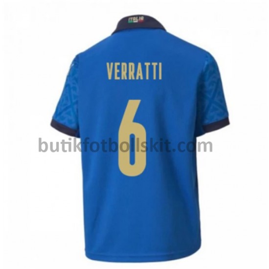 Italien Verratti 6 Hemma Matchtröja EM 2020 Kortärmad
