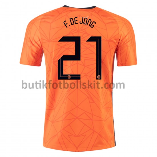 Nederländerna Frenkie de Jong 21 Hemma Matchtröja EM 2020 Kortärmad