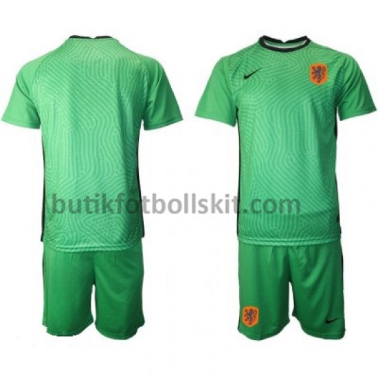 Nederländerna Målvakt Barn Borta Matchtröja EM 2020 Kortärmad