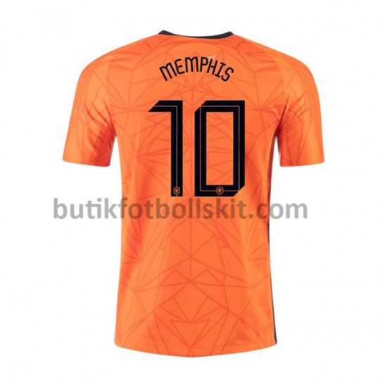 Nederländerna MEMPHIS 10 Hemma Matchtröja EM 2020 Kortärmad