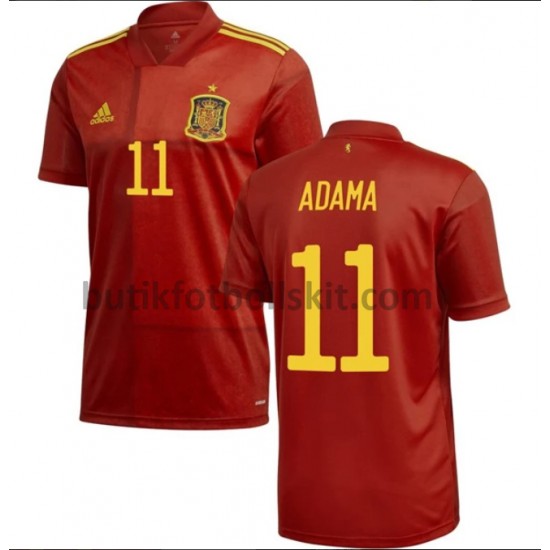 Spanien Adama 11 Hemma Matchtröja EM 2020 Kortärmad