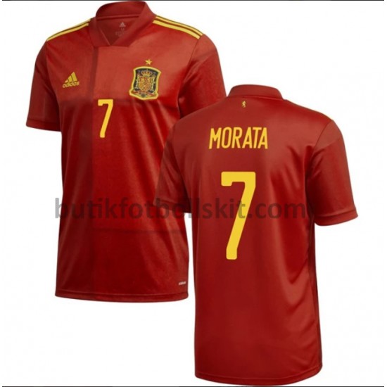 Spanien Morata 7 Hemma Matchtröja EM 2020 Kortärmad