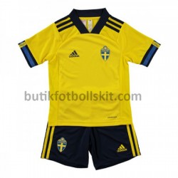 Sverige Barn Hemma Matchtröja EM 2020 Kortärmad