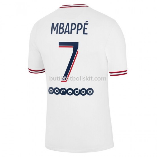 Paris Saint-Germain Kylian Mbappe 7 Fjärde Matchtröja 2021-2022 Kortärmad