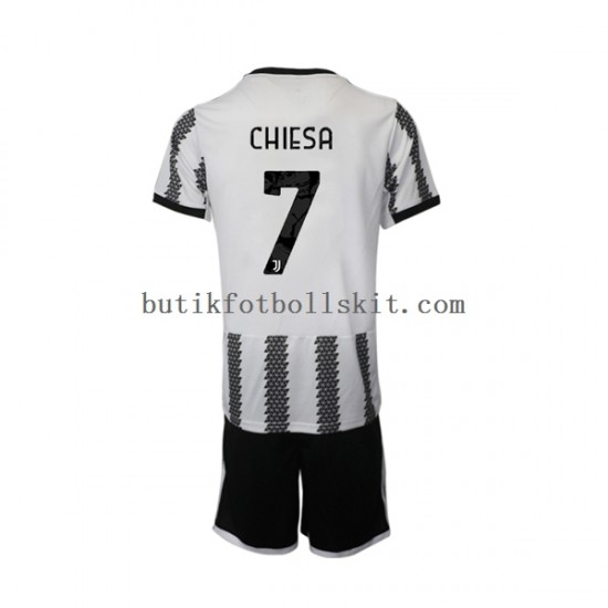 Juventus Chiesa 7 Barn Hemma Matchtröja 2022/23 Kortärmad