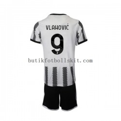 Juventus Vlahovic 9 Barn Hemma Matchtröja 2022/23 Kortärmad