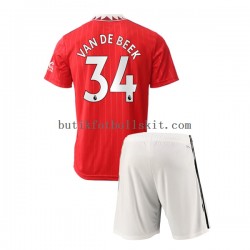 Manchester United Donny van de Beek 34 Barn Hemma Matchtröja 2022/23 Kortärmad