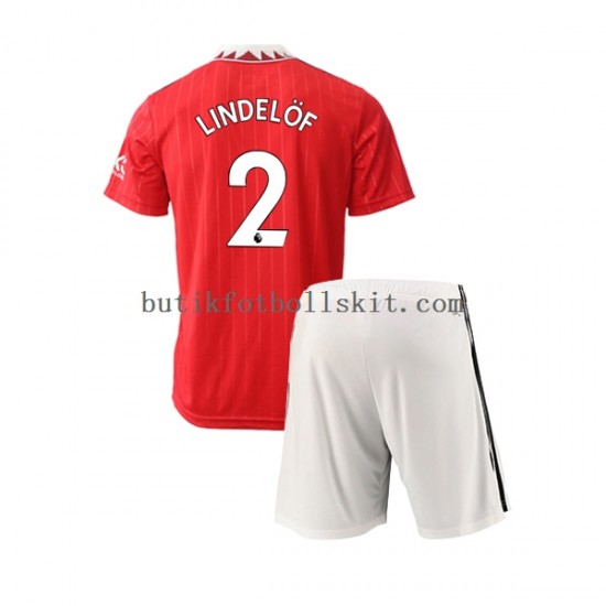 Manchester United Victor Lindelof 2 Barn Hemma Matchtröja 2022/23 Kortärmad
