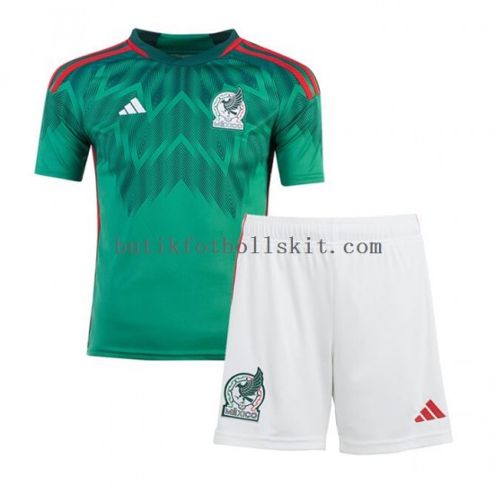Mexiko Barn Hemma Matchtröja World Cup 2022 Kortärmad