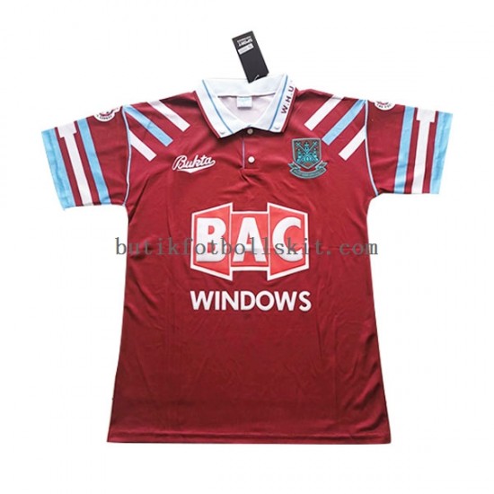West Ham United Retro Män Hemma Matchtröja 1991/92 Kortärmad