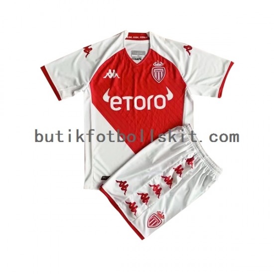 AS Monaco Barn Hemma Matchtröja 2022/23 Kortärmad