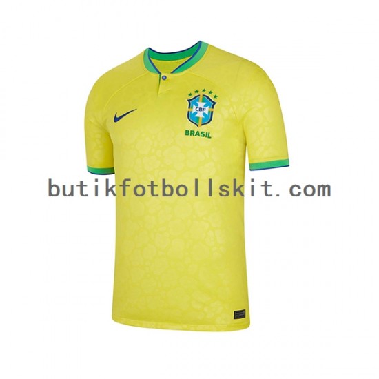 Brasilien Män Hemma Matchtröja World Cup 2022 Kortärmad