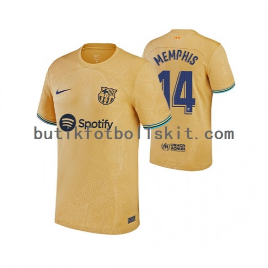 FC Barcelona Memphis Depay 14 Män Borta Matchtröja 2022/23 Kortärmad
