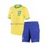 Brasilien Barn Hemma Matchtröja World Cup 2022 Kortärmad