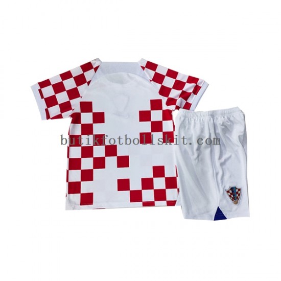 Kroatien Barn Hemma Matchtröja World Cup 2022 Kortärmad