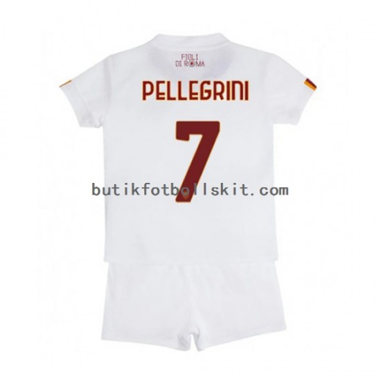 AS Roma Lorenzo Pellegrini 7 Barn Borta Matchtröja 2022/23 Kortärmad