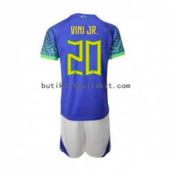Brasilien Vinicius Junior 20 Barn Borta Matchtröja World Cup 2022 Kortärmad