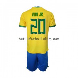 Brasilien Vinicius Junior 20 Barn Hemma Matchtröja World Cup 2022 Kortärmad